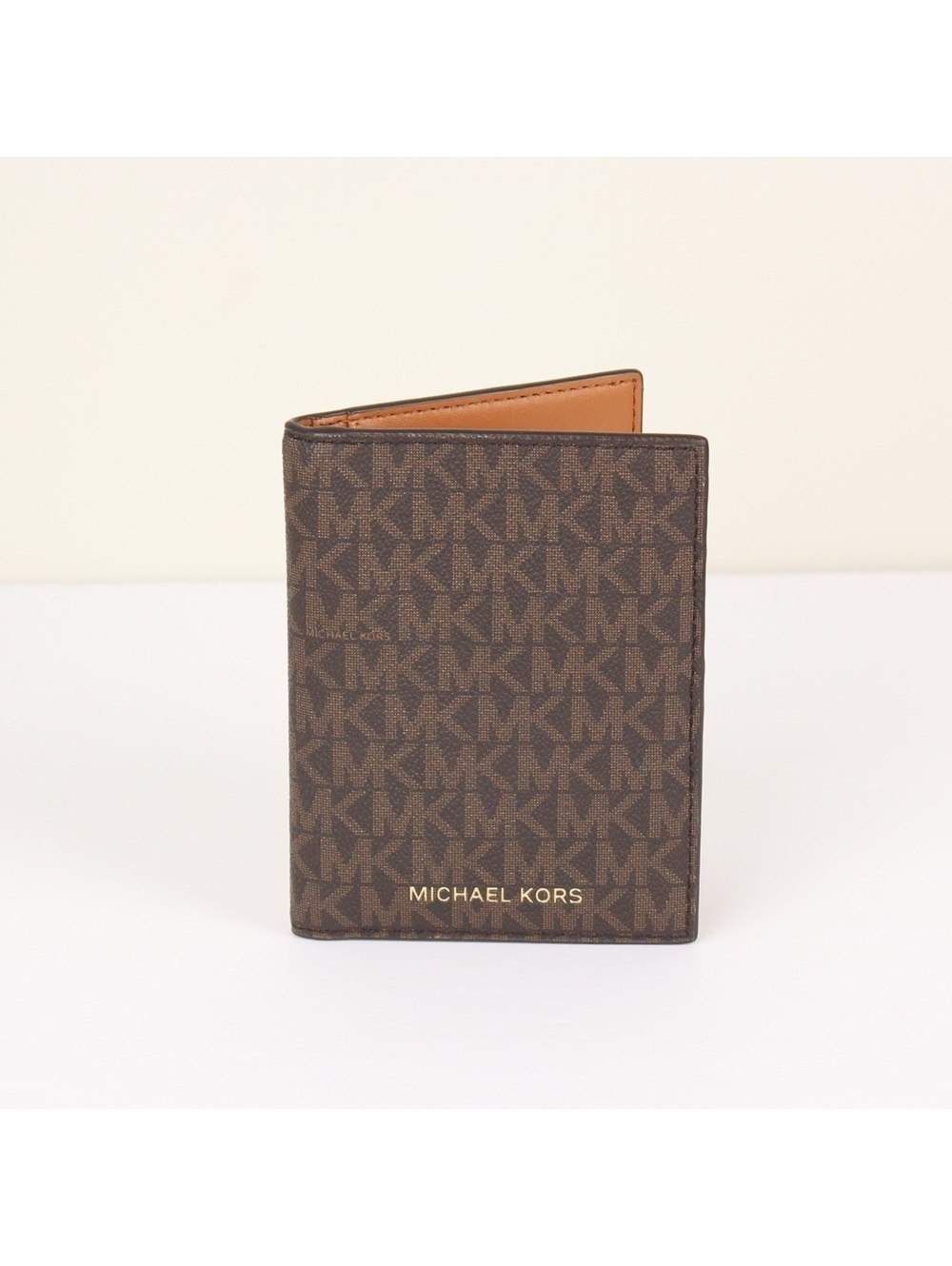Michael Kors Jet Set Travel Passport Wallet Case Brown Monogram